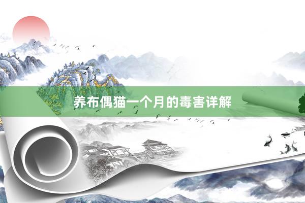 养布偶猫一个月的毒害详解